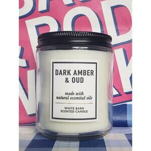 BBW Dark Amber & Oud Single Wick Candle Home Fragrance Decor